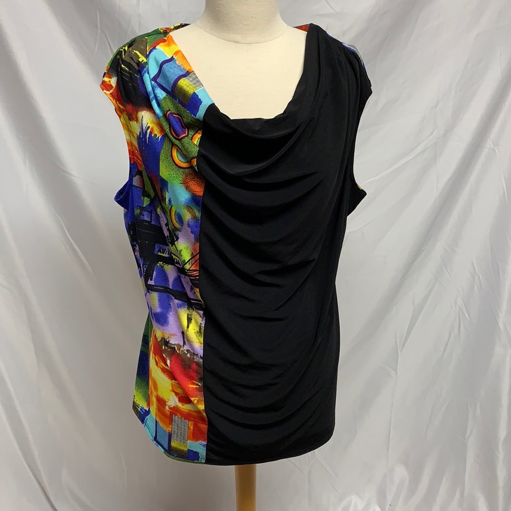 Claire France Black Colors Sleeveless Blouse SZ 1X